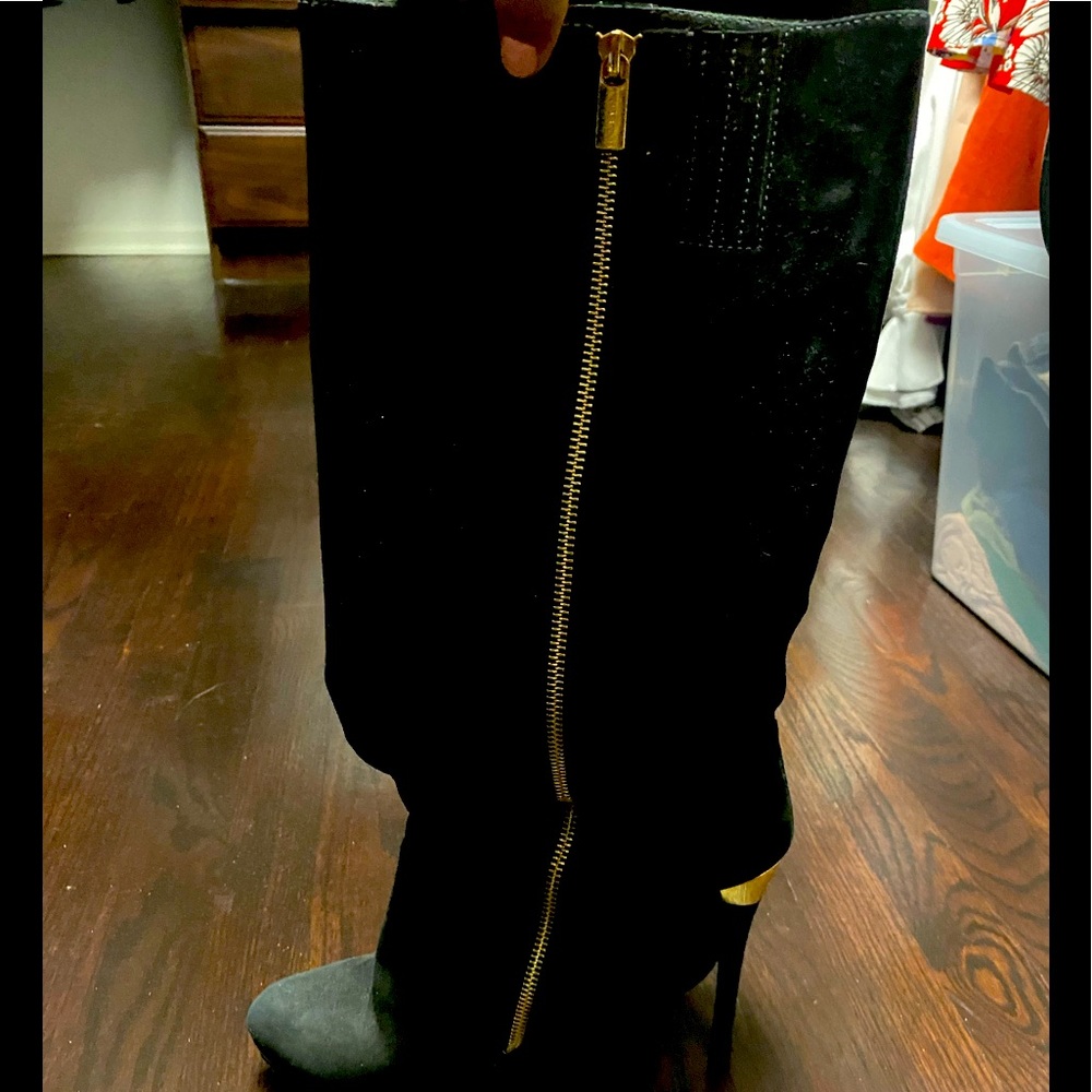 Black suede Michael Kors boots